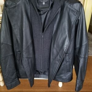 NWT RON TOMSON BLACK LEATHER MOTORCYCLE JACKET 38 NO OFFERS
